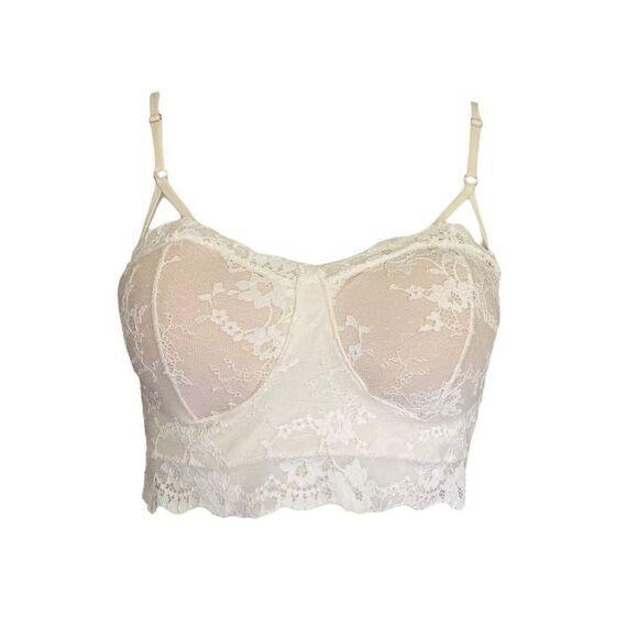 coquette lace cropped cami top - Picture 1 of 4